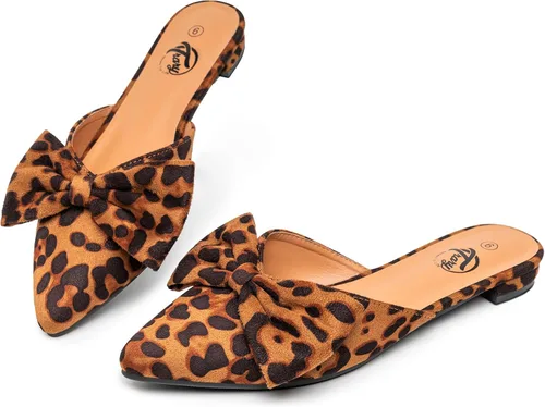 Vista 10 de Trary - Sandalias con lazo y puntera puntiaguda para mujer, modernas, talla 5 B- marrón