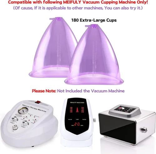 Vista 4 de Meifuly - Accesorios para máquina de ventosas al vacío, Meifuly Premium de 60.9 fl oz, extra grande, elevador de glúteos, ventosas, con manguera