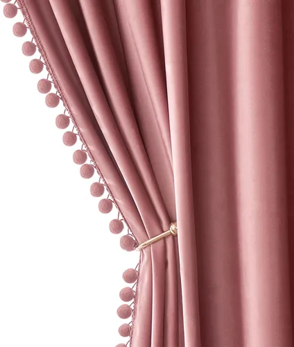 Vista 11 de MIULEE - Cortinas de terciopelo con pompones amarillo mostaza para habitación/sala de estar, cortinas opacas para otoño, aislantes térmicos, de 84