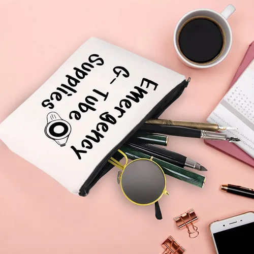 Vista 2 de XYANFA Bolsa de tubo de alimentación, regalo divertido para dietista, bolsa de maquillaje para cosméticos de enfermería, regalo de enfermería