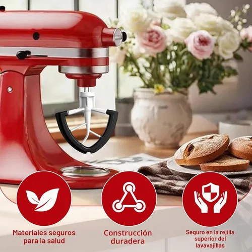Vista 4 de Flex Edge Beater for Kitchenaid 4.5/5 Qt Tilt-Head Mixer – Flexible Silicone Edge Paddle, Auto-Scrape Bowl Scraper, Dishwasher Safe– For Kitchenaid