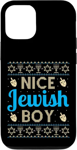 Vista 28 de Nice Jewish Boy Ugly Hanukkah Sweater Funny Jewish Chanukkah Case for iPhone 16
