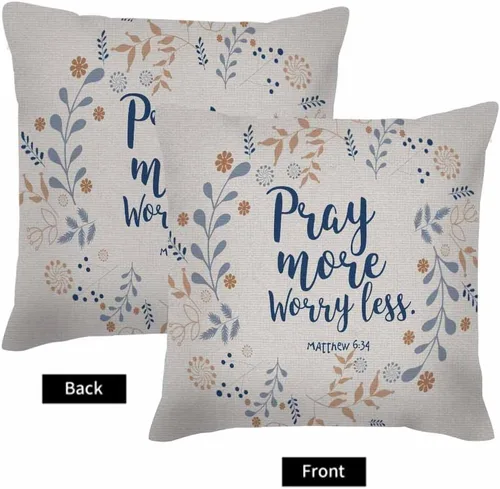 Vista 6 de Husandy HUS-AN-DY011 - Fundas de almohada con frase de la Biblia con frase de la Biblia con frase cristiana de 18 x 18 pulgadas, funda de cojín