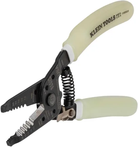Vista 8 de Klein Tools 11055GLW Pelacables/cortador, fabricado en Estados Unidos, pelador/cortador Klein-Kurve, sólido de 10-18 AWG, cable trenzado de 12-20