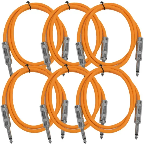 Vista 28 de Seismic Audio Cables de guitarra para altavoces, cables de guitarra TS de ¼ pulgadas, 3 pies, multicolor, paquete de 6 Color múltiple