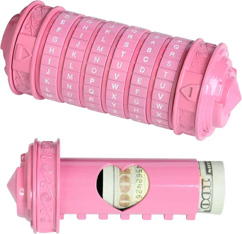 Vista 7 de Cryptex Da Vinci Code Mini Cryptex Lock - Cajas de rompecabezas con compartimentos ocultos, aniversario, día de San Valentín, regalos románticos