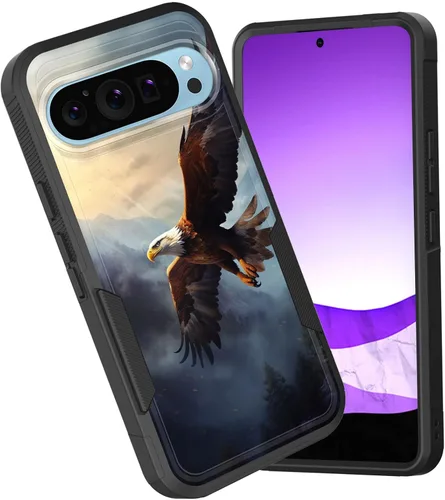 Vista 122 de Funda para Pixel 6A, funda híbrida de doble capa resistente a prueba de golpes de policarbonato duro de silicona suave TPU para Google Pixel 6A