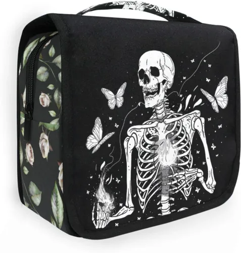 Vista 22 de MNSRUU Hanging Toiletry Bag Bats Satellites Skulls and Trees Travel Makeup bag for Toiletries Portable Travel Toiletry Organizer Cosmetic Bags with