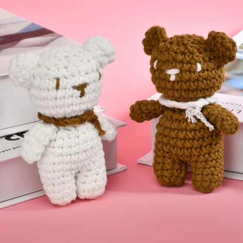 Vista 3 de Zepiany Kit de ganchillo para principiantes – 2 piezas de osos pequeños, kit de ganchillo para principiantes adultos, tutoriales en video paso a
