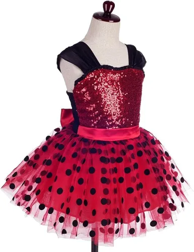 Vista 3 de Dressy Daisy Disfraz de mariquita de lunares para niñas vestido tutú de Halloween Navidad vestidos de fiesta talla 2-8