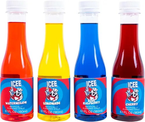 Vista 8 de Máquina de cono de nieve ICEE y paquete de 4 jarabes ICEE. Auténtica máquina de afeitar de hielo ICEE Home. Crea hasta medio galón de hielo