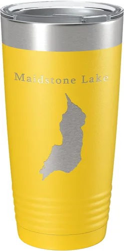 Vista 16 de Maidstone Lake Map Tumbler Travel Mug Insulated Laser Engraved Coffee Cup Vermont 20 oz Black