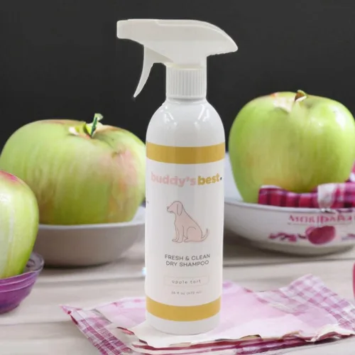 Vista 7 de Buddy's Best Fresh & Clean - Champú seco para perros, botella de 16 onzas líquidas sin agua, champú para perros y cachorros (tarta de manzana)