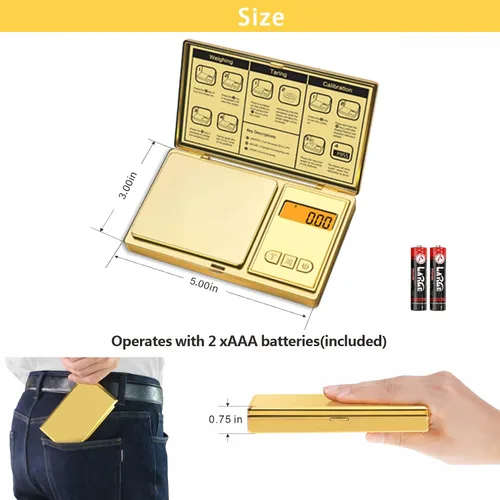 Vista 5 de GRAM PRES - Báscula digital de bolsillo de 10.58 oz/0.00 oz de precisión Pequeña moneda de joyería en polvo báscula digital gramos y onzas, escala