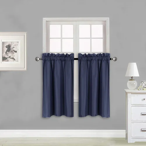 Vista 11 de Elegant Home - Cortina de 2 paneles para ventanas, aislante, panel corto, 28 pulgadas de ancho x 36 pulgadas de largo, cada una para cocina, baño