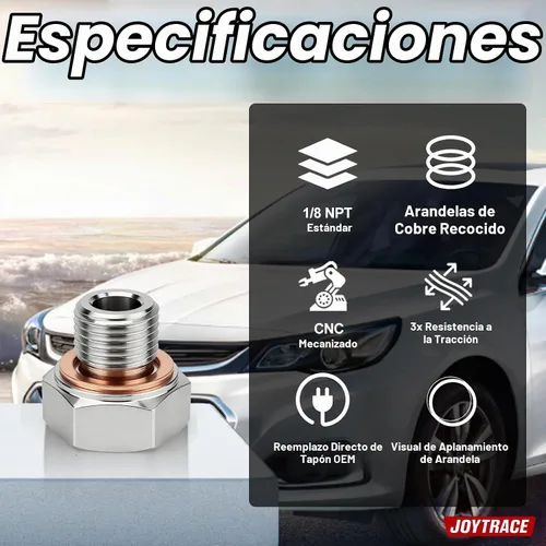 Vista 4 de Adaptador de sensor de presión de aceite para motores de la serie GM LS LS1 LSX LS3 4.2L 4.3L 4.8L 5.3L 6.0L 6.2L M16 1.5