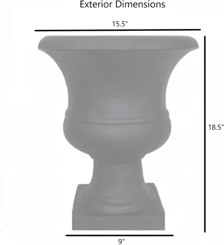 Vista 2 de Tusco Products UR01BK Urn - Maceta pequeña para jardín, 17 pulgadas, color negro