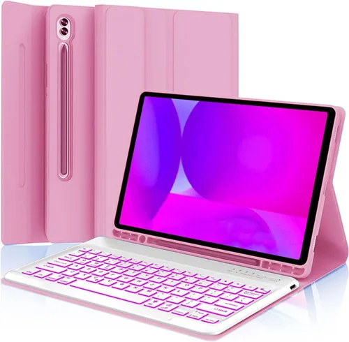 Vista 14 de Funda con teclado para Samsung Galaxy Tab A11 Plus / A9 Plus de 11 pulgadas, con retroiluminación Bluetooth A9+ con soporte para bolígrafo S