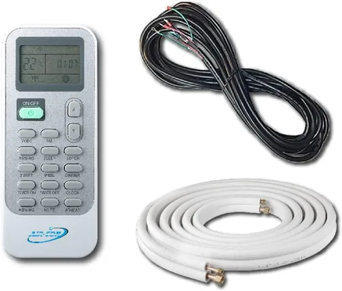 Vista 4 de Aircon 24000 BTU Mini Split Aire acondicionado – Sistema de calefacción sin conductos – 18 SEER – Juego de línea y cableado de 15 pies – 100% listo