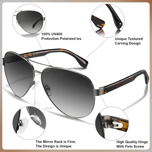 Vista 4 de AVAWAY Aviator Sunglasses for Women Men 100% UV400 Protection Lightweight Driving Fishing Outdoors Sports Sunglasses