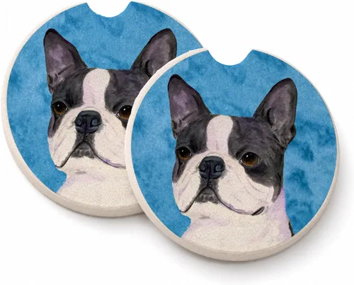 Vista 23 de Caroline's Treasures SS4767-BUCARC - Juego de 2 portavasos para automóvil, diseño de bulldog inglés, absorbentes para automóvil, portavasos