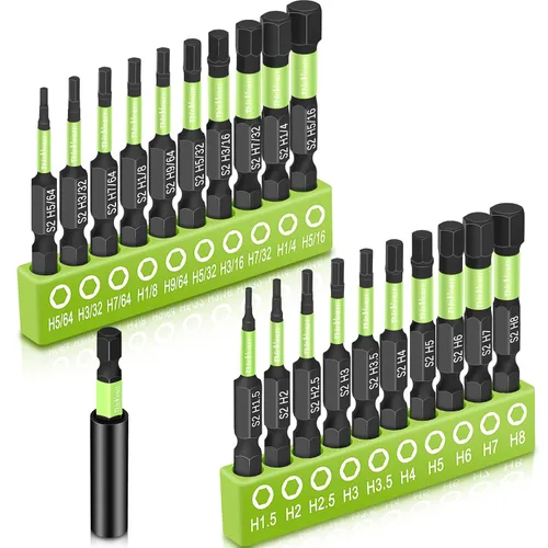 Vista 11 de Impact Torx - Juego de 20 puntas de destornillador magnético a prueba de manipulaciones de 1 y 2 pulgadas, puntas mecanizadas CNC T4-T40, puntas