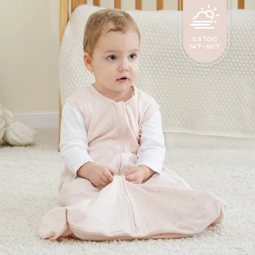 Vista 7 de JELLYMONI Saco de dormir para bebé de 0 a 6 meses, 100% algodón, paquete de 3, 0.5 TOG, manta vestible para bebé, saco de dormir para bebé
