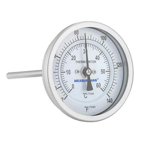 Vista 9 de MEASUREMAN Olla Completamente de Acero Inoxidable, Hervidor, Termómetro de Dial Bimetálico para Elaboración, Dial de 3 Pulgadas, Vástago de 2-1/2
