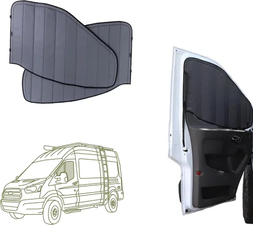 Vista 11 de Cubierta opaca aislante para ventana diseñada para Ford Transit alto/medio, borde de plástico completo de 130 pulgadas de longitud, ventana trasera