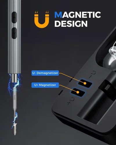 Vista 6 de LIFEGOO - Mini destornillador eléctrico, juego de destornilladores de precisión 58 en 1 con 50 puntas magnéticas, pantalla digital, kit