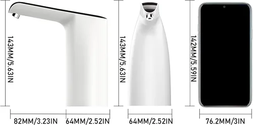 Vista 6 de Bomba de botella de agua, dispensador de agua, bomba eléctrica de botella de agua, dispensador de jarra de agua recargable por USB, dispensador