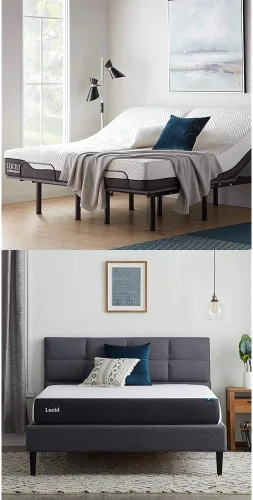 Vista 11 de LUCID - Colchón individual XL de 8 pulgadas y base de cama ajustable L150. Colchón de espuma viscoelástica de gel firme. Carbón de bambú.