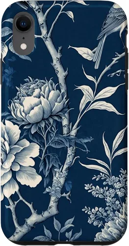 Vista 25 de Chinoiserie Floral Toile Blue and White Funda para iPhone 17