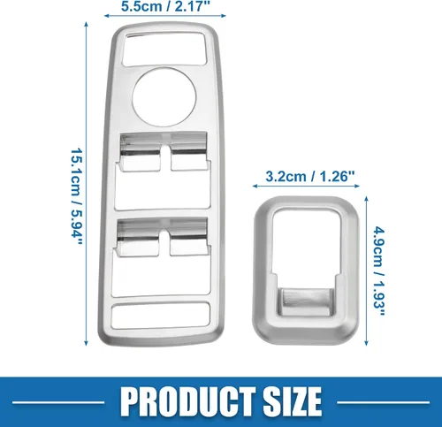 Vista 5 de Interruptor de ventana eléctrica para automóvil, bisel para Mercedes Benz a B C E GLE GLA CLA GLK Clase ABS tono plateado (juego de 1)