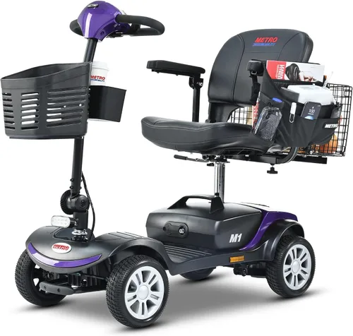 Vista 15 de Metro Mobility Patinetes eléctricos de movilidad de 4 ruedas para adultos, capacidad de 300 libras, scooter plegable de movilidad para personas