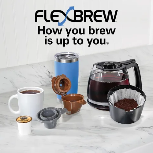 Vista 7 de Hamilton Beach FlexBrew Trio - Cafetera de goteo de 2 vías y una sola Negro