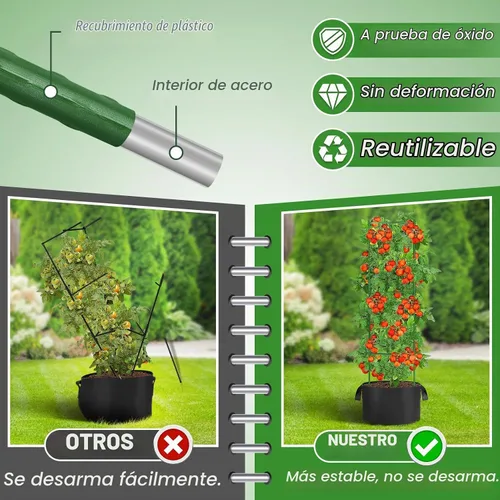 Vista 3 de ANPHSIN Jaula de tomate triangular resistente con bolsas de cultivo