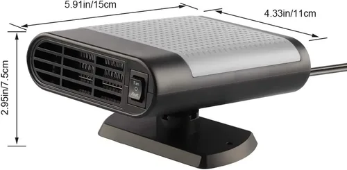 Vista 3 de Calentador de coche portátil de 12 V que se conecta al encendedor de cigarrillos, calentadores de coche de 12 V, descongelador, 150 W, calentamiento