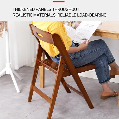 Vista 4 de Mid Century Dining Chair, Portable Folding Chair with Handle, Zero Gravity Lounge Chair for Patio, Porch, Wedding, Party, Event(Brown,Large)