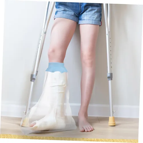 Vista 6 de Cubierta impermeable para pie para protector de ducha, fácil de usar, cubierta de baño para pie adulto después de la cirugía, sello de ajuste cómodo
