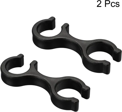 Vista 3 de PATIKIL Clips para bastón de trekking, 2 piezas, accesorios para bastón, conector de hebilla de varilla doble para senderismo al aire libre y camping