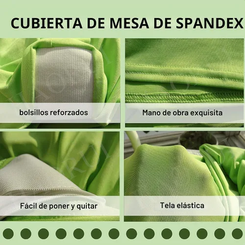 Vista 2 de HAORUI mantel elástico ajustable rectangular de 6 pies para mesas, fiestas, ferias