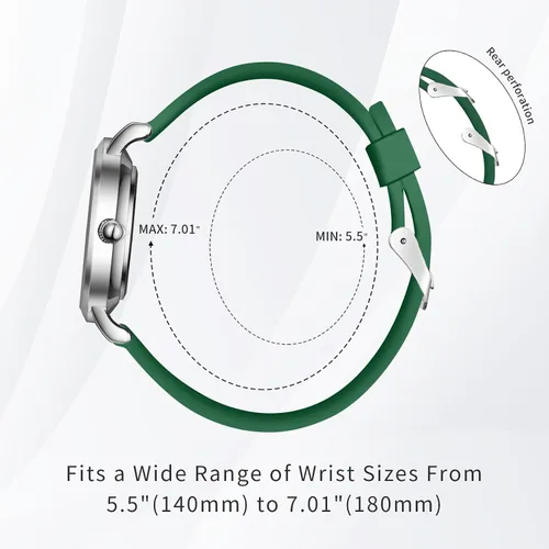 Vista 3 de BOSHIYA Mujer Easy Reader 1.417 in Reloj Correa de cuero Relojes (blanco)