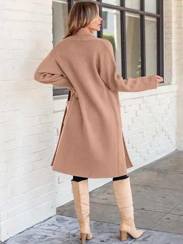 Vista 5 de ANRABESS - Cárdigan largo para mujer, suéter de tamaño extragrande con parte frontal abierta, abrigo de punto 2024, prendas de moda de otoño