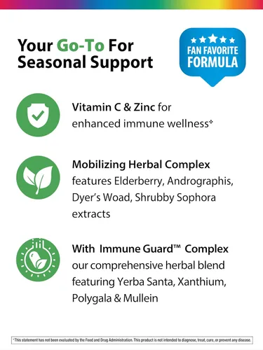 Vista 4 de Suplemento de apoyo inmunológico Rainbow Light Counter Attack para adultos 90 tabletas con Immune Guard, zinc y vitamina C