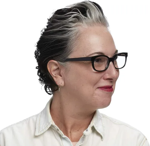 Vista 6 de eyebobs Lectores unisex premium Over Served, negro, aumento de 1.50