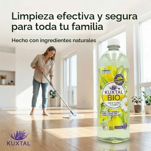 Vista 2 de KUXTAL - Limpiador natural para suelos de 3 unidades, seguro para mascotas, limpiador de suelos multisuperficie, fórmula biodegradable con extractos