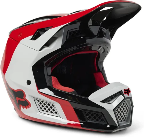 Vista 6 de Fox Racing Casco Unisex V3 RS para Motocross y Bicicleta de Tierra, Negro/Blanco/Naranja, Pequeño