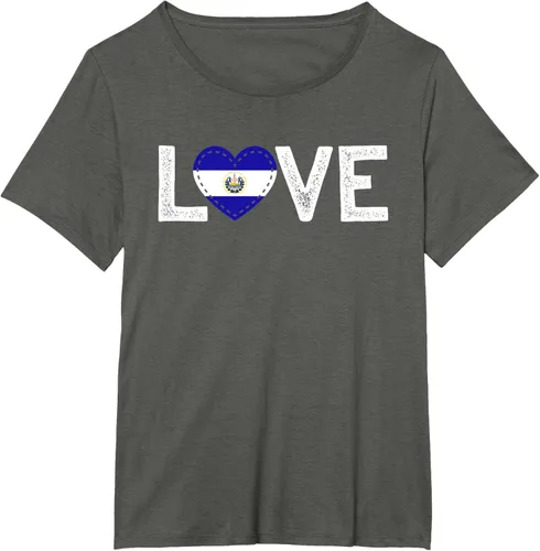 Vista 51 de Camiseta de regalo con la bandera de El Salvador LOVE, Negro, S