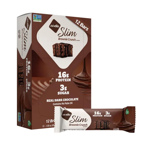 Vista 16 de Nugo Slim Dark Chocolate Mint, 0.71 oz de proteína vegana, 0.11 oz de azúcar, 0.16 oz de fibra, bajo en carbohidratos netos, apto para dieta